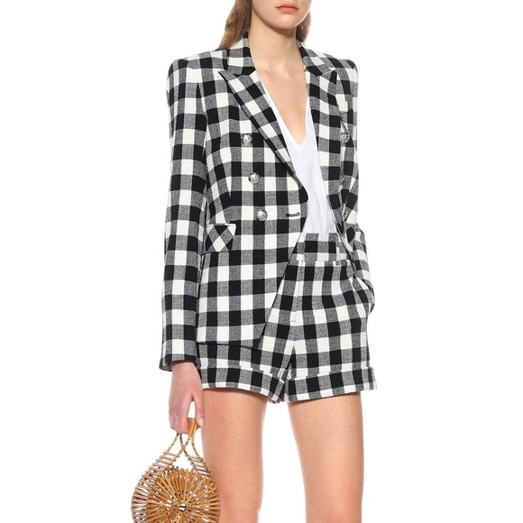 ♥️ Brand New! Veronica Beard Carito Checked Cotton Shorts